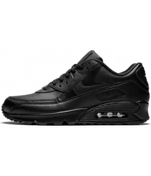 Nike Air Max 90 Leather Black с мехом